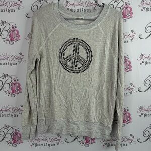 River + Sky sundown peace ☮️ sweater super soft boho Light Gray Sweatshirt